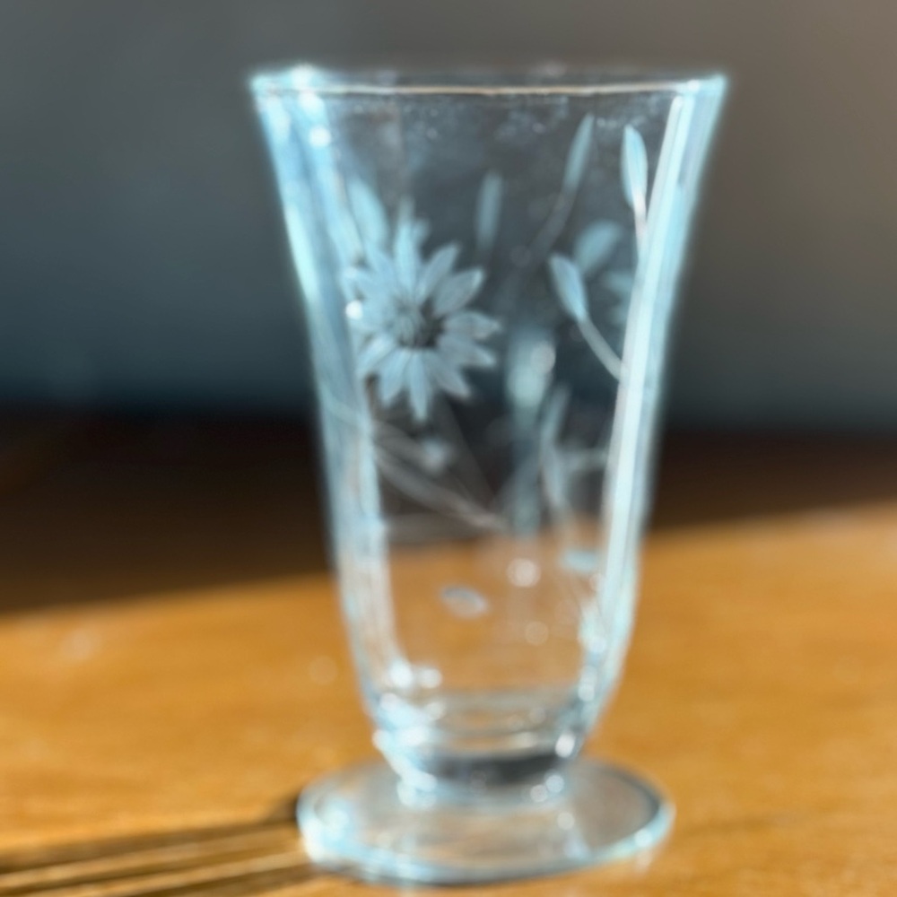 Antique fluor etched footed glass juice,‎ Tumblr